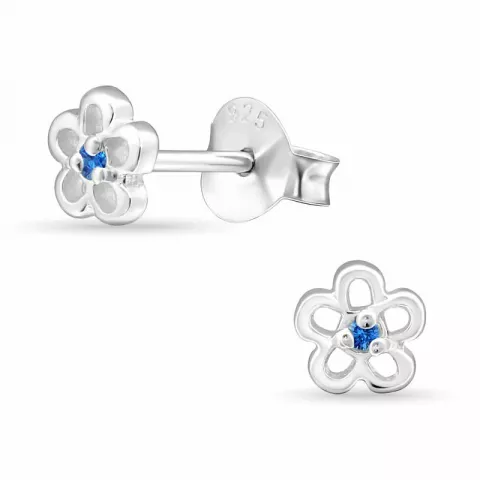 Blå blommor örhängen i silver