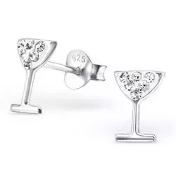 Martini glas örhängen i silver