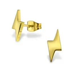 Blixt örhängestift i förgyllt stål