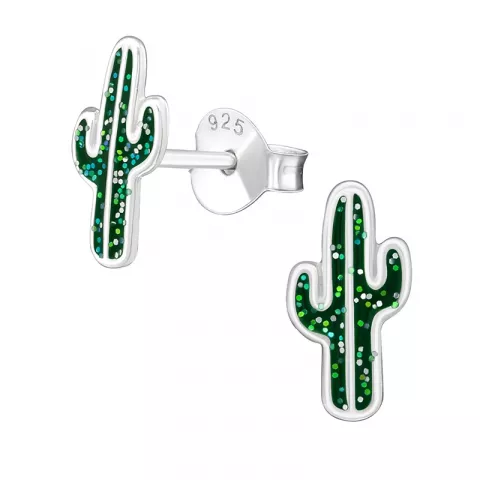 kaktus örhängestift i silver