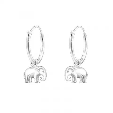 elefant creoler örhängen i silver