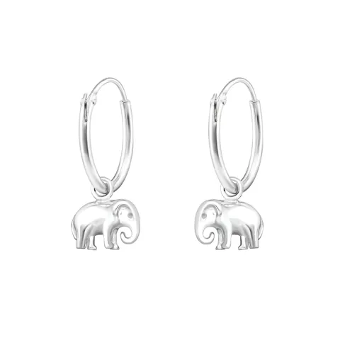 elefant creoler örhängen i silver