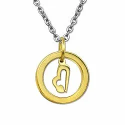 Runt hjärta hängen med halskedja i Rostfritt stål