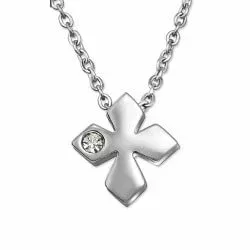 Kors kristal hängen med halskedja i Rostfritt stål