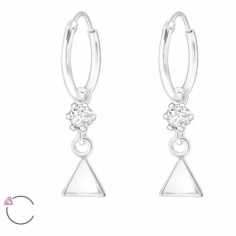 trekantigt creoler örhängen i silver