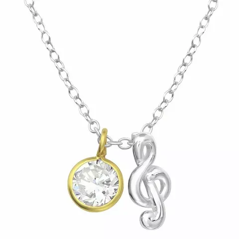 nod halsband i silver med hängen i förgyllt silver