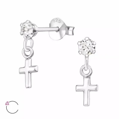 kors örhängen i silver