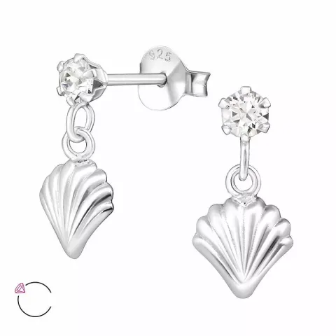 mussla zirkon örhängen i silver