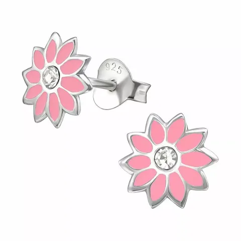 blommor rosa örhängen i silver