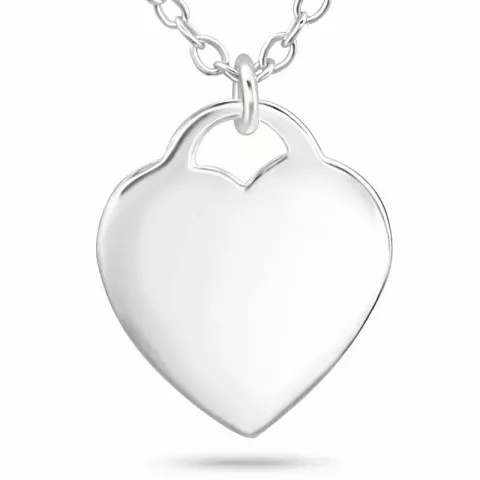 Hjärta halsband i silver med hjärthängen i silver