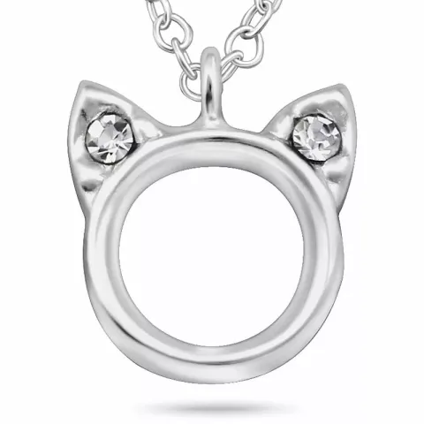 katt halsband i silver