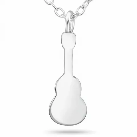 Lille guitarr halsband i silver