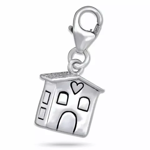 hus charms hängen i silver