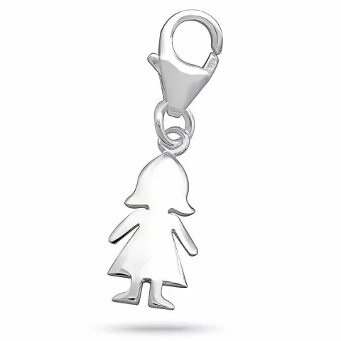 flicka charm i silver
