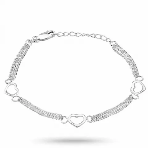 Elegant hjärta armband i silver med hjärthängen i silver