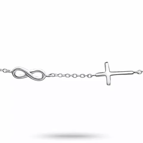 Infinity kors armband i silver med hängen i silver
