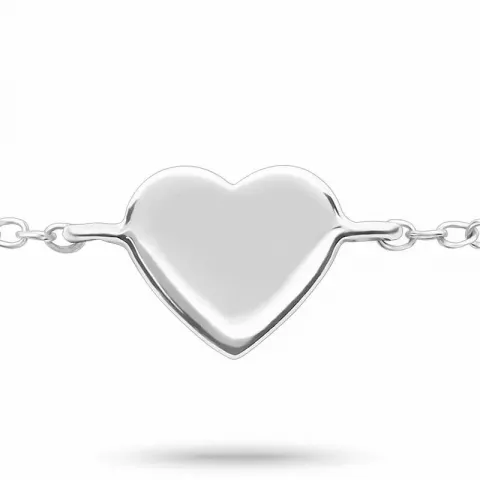 Billigt hjärta armband i silver med hjärthängen i silver