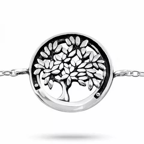 13 mm livets träd armband i silver med hängen i silver