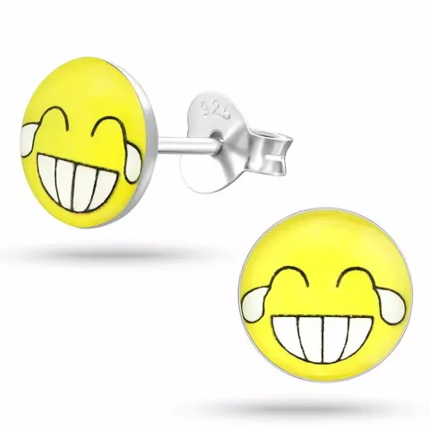 smiley silverörhängen i silver