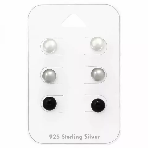 6 mm multifärgade pärla örhängestift i silver