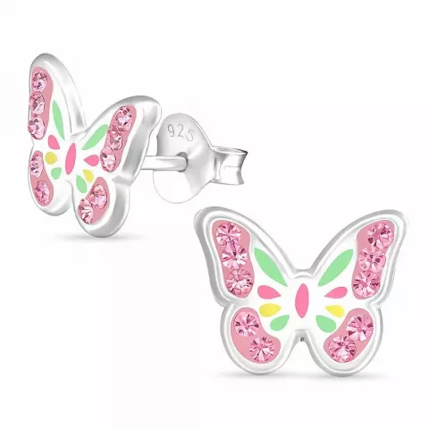 Vackra fjärilar örhängestift i silver