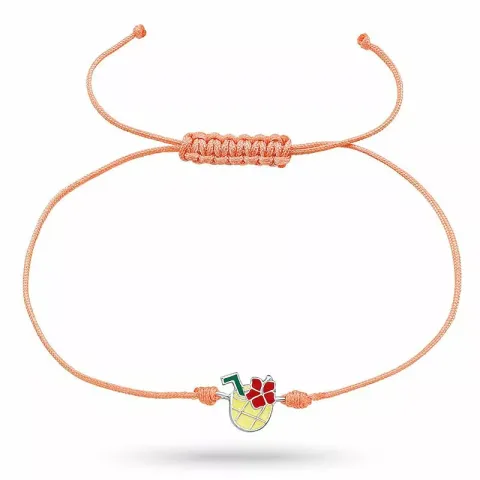 ananas armband i nylon med hängen i silver