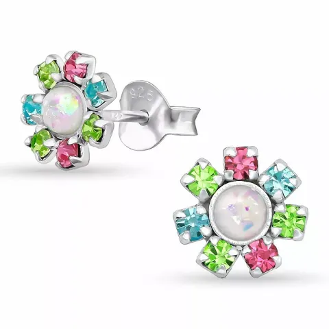 blommor örhängestift i silver