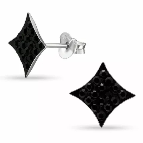 kristal örhängestift i silver