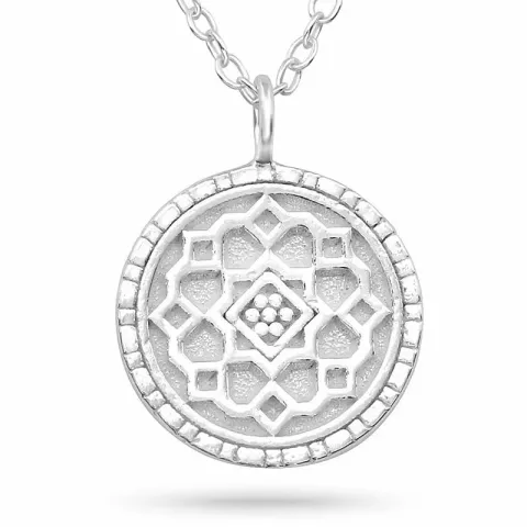 Blommor halsband i silver med hängen i silver