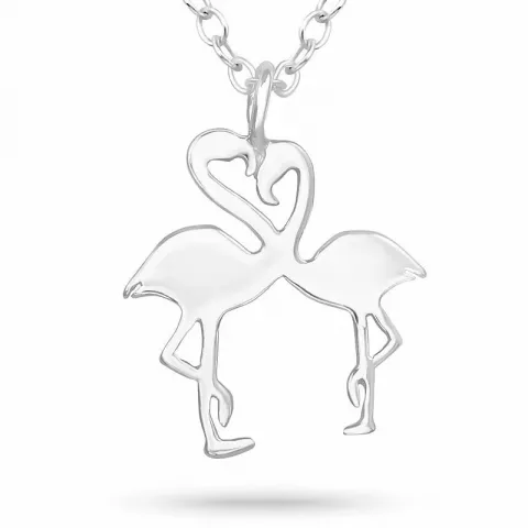 Flamingo halsband i silver med hängen i silver