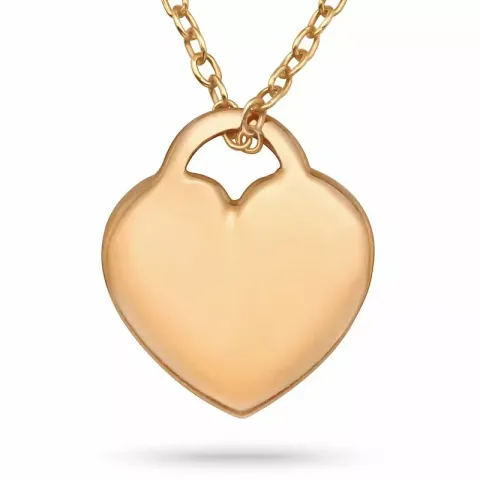 Hjärta halsband i rosabelagt silver med hängen i rosabelagt silver