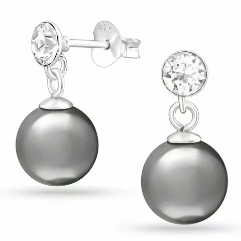 Långa pärla örhängen i silver