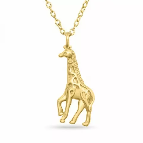 giraff halsband i förgyllt silver med hängen i förgyllt silver