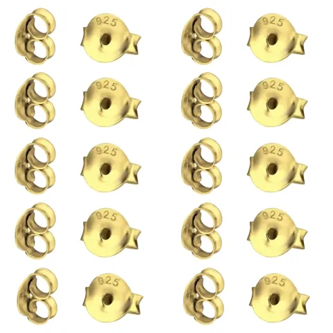 10 par ploppar i förgyllt silver