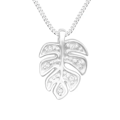 blad halsband i silver