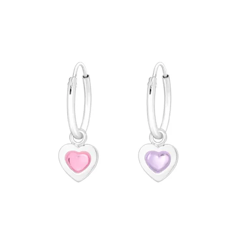 12 mm hjärta creol i silver - Little Ones