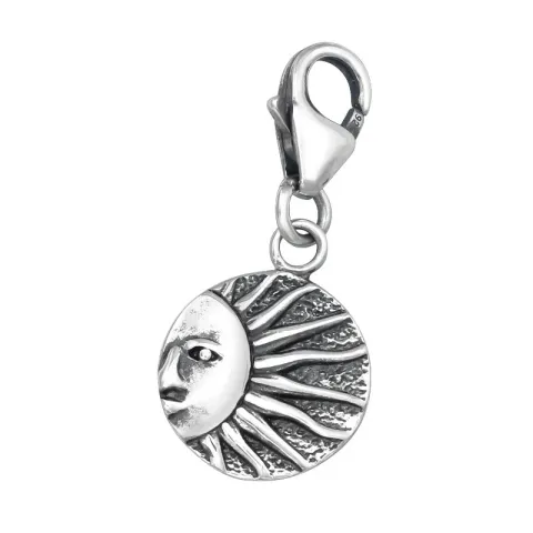 sol charm i oxiderat sterlingsilver 