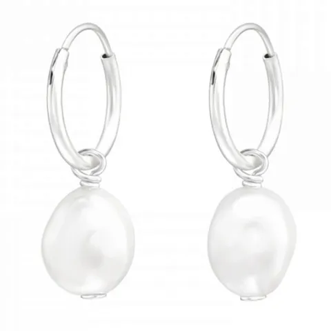 12 mm pärla creol i silver