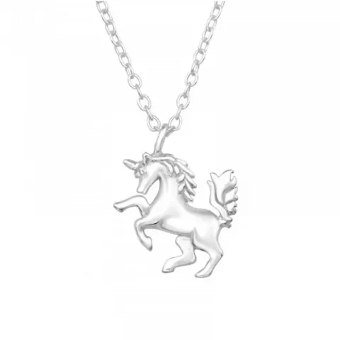 hästar halskedja med berlocker i silver