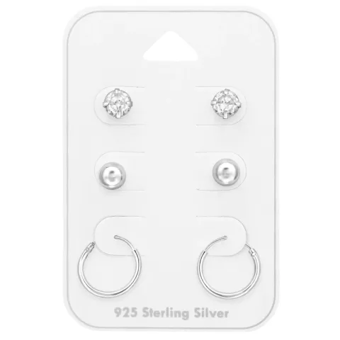 vit zirkon örhängen i silver