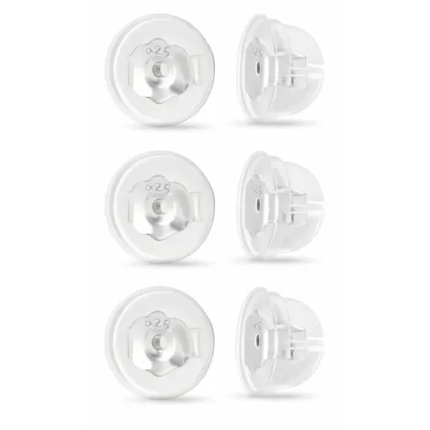 3 par ploppar i silver