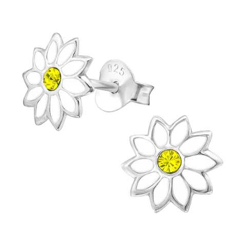 Blommor örhängen i silver