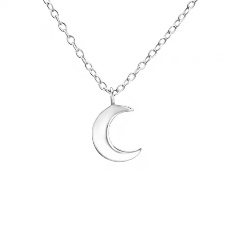 måne halsband i silver med hängen i silver