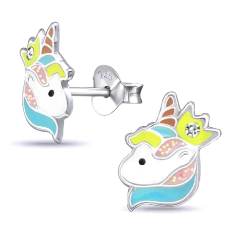 enhörning örhängestift i silver - Little Ones