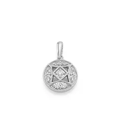 runt diamantberlocker i 14  carat vitguld 0,178 ct
