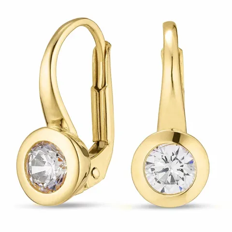 zirkon örhängen i 9 karat guld med zirkon