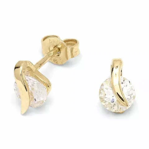 örhängestift i 14 karat guld med 