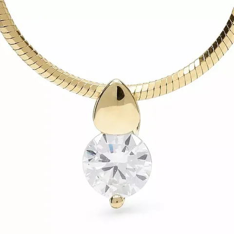 Zirkon hängen i 14 karat guld
