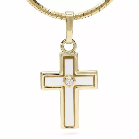 pärlemors hängen i 14 karat guld