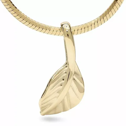 blad hängen i 14 karat guld
